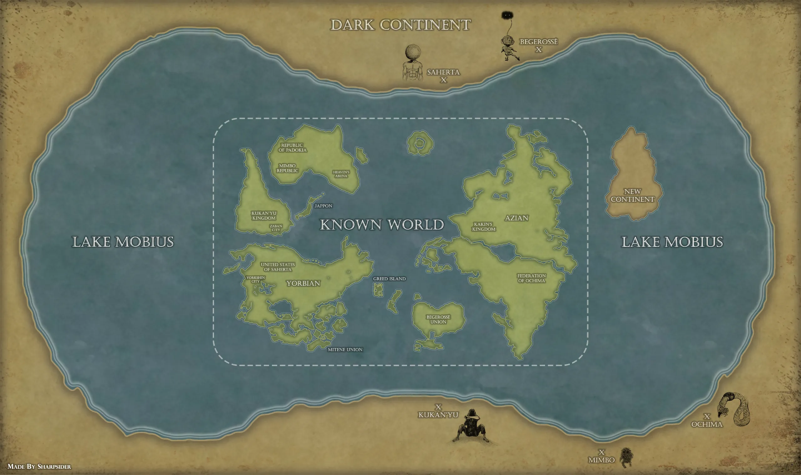 Map of the Hunter x Hunter world